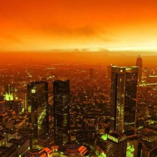 Anime sunset city wallpaper