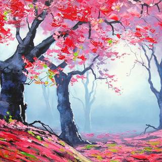 Trees in spring wallpaper