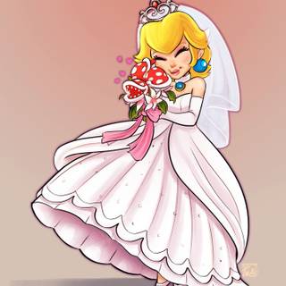 Mario and Peach wedding wallpaper
