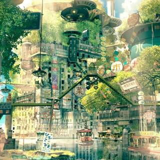 4k anime city wallpaper