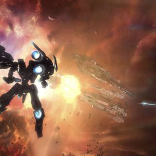 Anime mecha shooting wallpaper