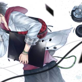 Anime boy with headset HD wallpaper