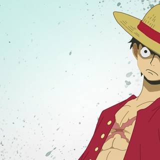 Minimalist straw hat Luffy wallpaper