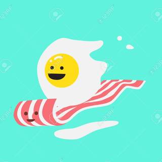 Cute eggs and bacon wallpaper