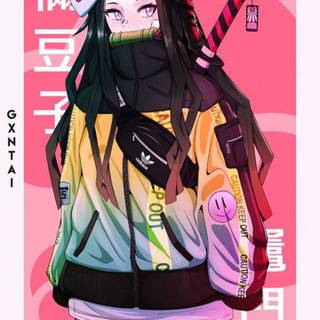 Glitchy anime hypebeast wallpaper