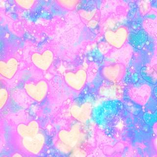 Smokey pink and blue wallpaper