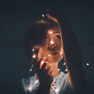 Girl with light wallpaper