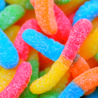 Rainbow ice cream with gummy bears wallpaper