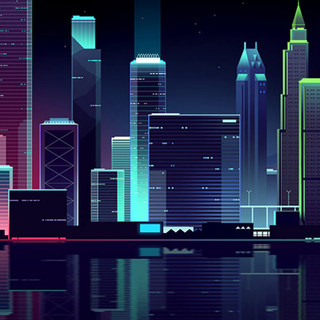 Neon city phone wallpaper