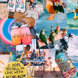 Beach collage wallpaper