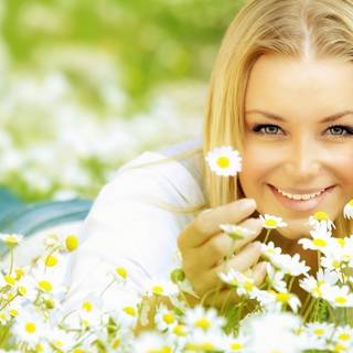Women and flower wallpaper
