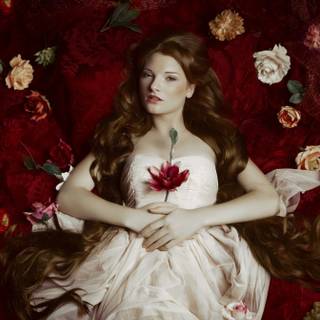 Women and flower wallpaper