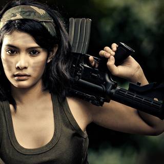Soldier women wallpaper