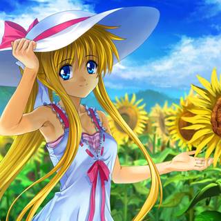 Anime sunflower HD wallpaper