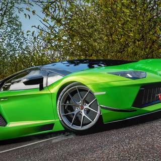 Slime green Lamborghini wallpaper