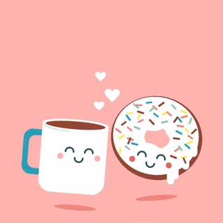 Kawaii coffee cup wallpaper