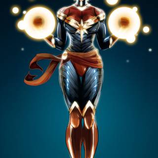 Captain Marvel anime short hair wallpaper