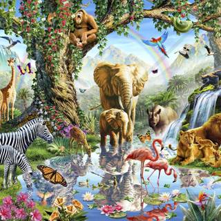 Jungle animals wallpaper