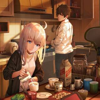Anime kitchen wallpaper
