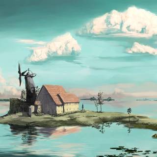 Landscape anime painting HD wallpaper