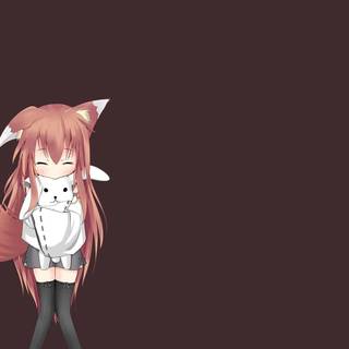 Anime fox spirit girl wallpaper