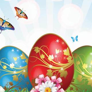 Happy Easter eggs wallpaper