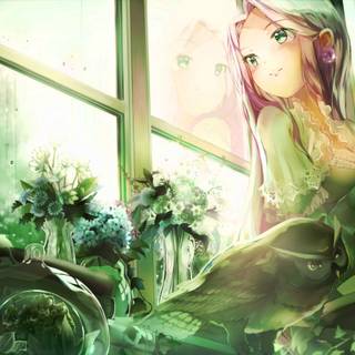 Anime green wallpaper