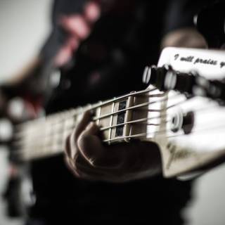 Anime girl music bass guitar purple wallpaper