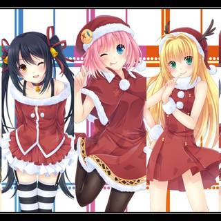 Anime girls school group wallpaper