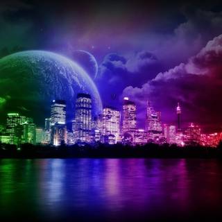 Purple neon aesthetic HD desktop wallpaper