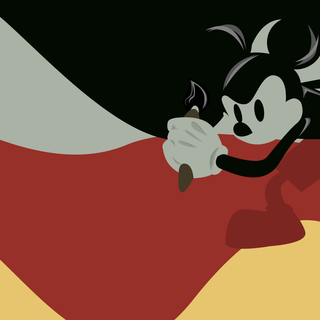 Red and black Mickey Mouse wallpaper