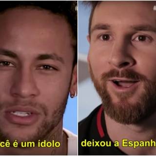 Neymar and Messi white hair Barcelona wallpaper