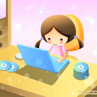 Computer kids wallpaper