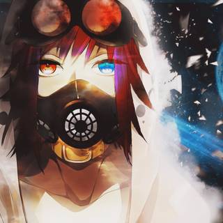 Female with gas mask anime wallpaper