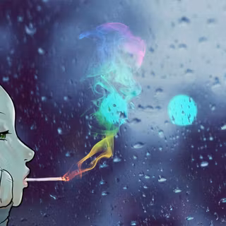 Rainy anime desktop wallpaper