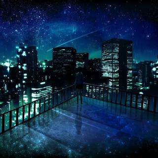 Cities in anime wallpaper
