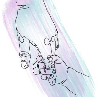 Mother drawing wallpaper