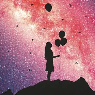 Girl and balloon wallpaper