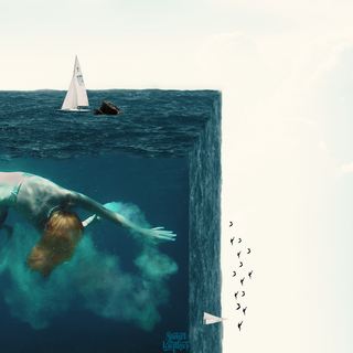 Girl and sea wallpaper