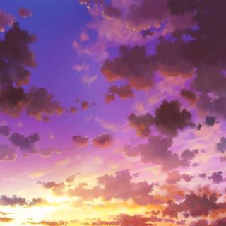 Anime sky sunset wallpaper