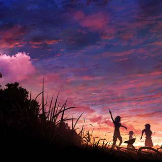 Anime sky sunset wallpaper
