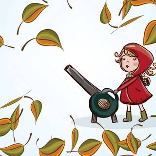 Girl and leaves wallpaper