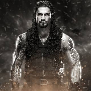 Roman Reigns with lightning wallpaper