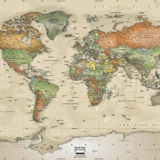 World Map Atlas Full HD desktop wallpaper