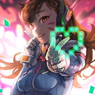 Cute anime gamer girl wallpaper