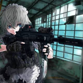 Tactical anime girl night wallpaper
