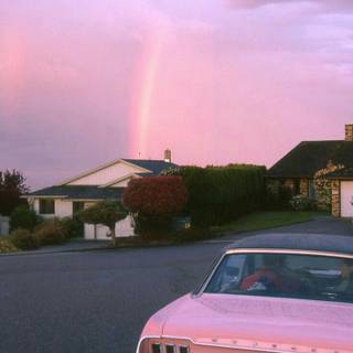 Aesthetic sunset retro wallpaper