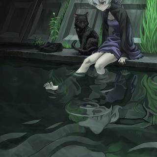 Grey anime wallpaper