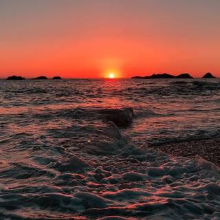 Sunset sea Android wallpaper