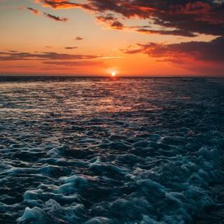 Sunset sea Android wallpaper